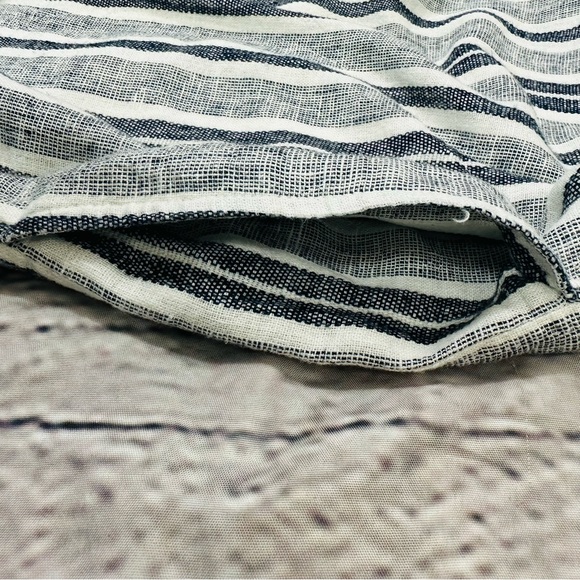 ADRIENNE VITTADINI LINEN STRIPED SHIRT DRESS SIZE (L) - Picture 10 of 12